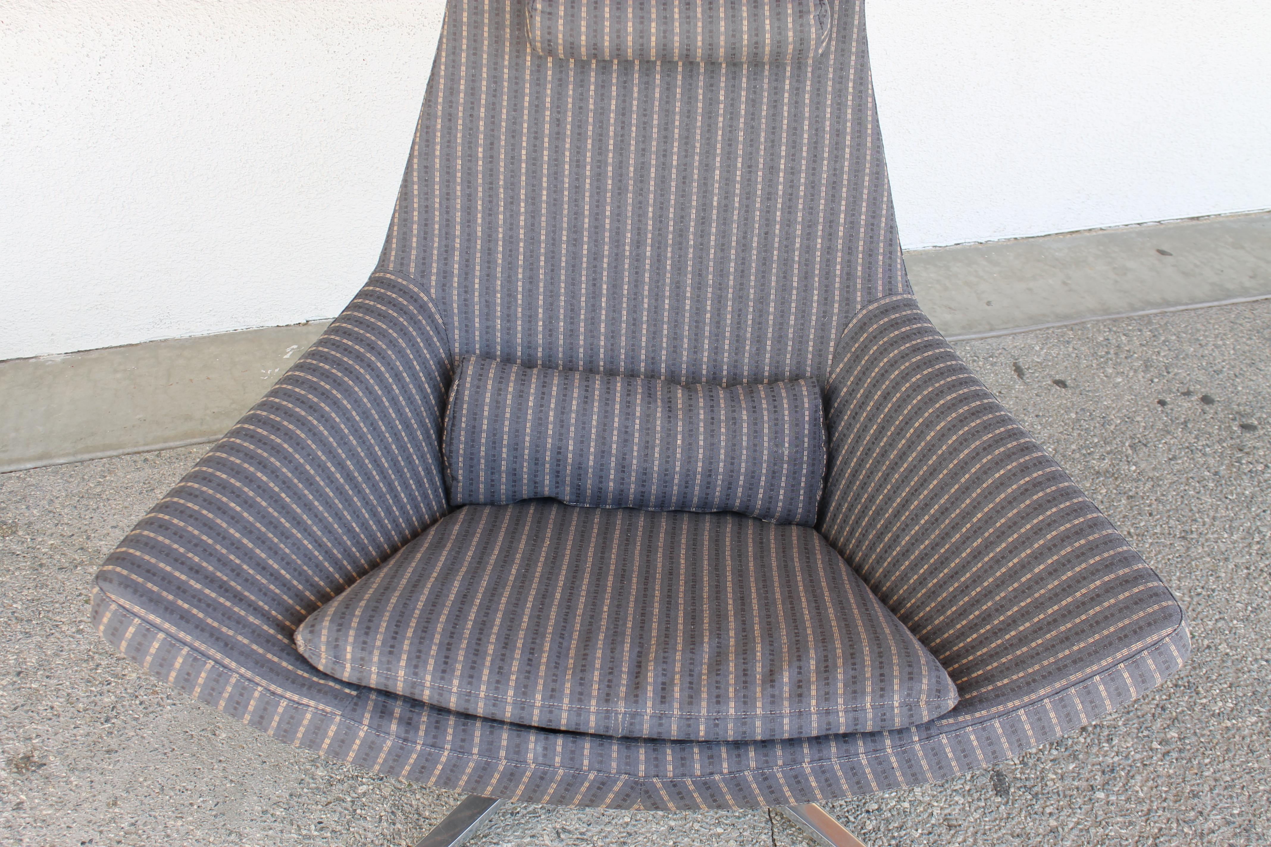 Aluminum Chair and Ottoman by Jeffrey Bernett