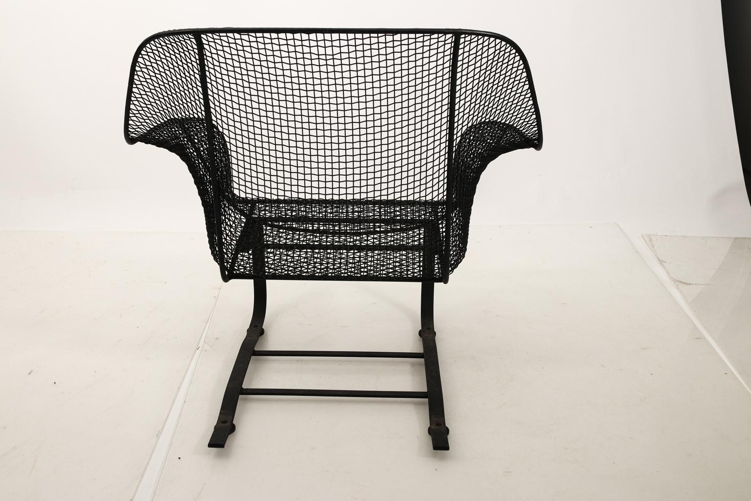Metal Chair and Ottoman by Russell Woodard