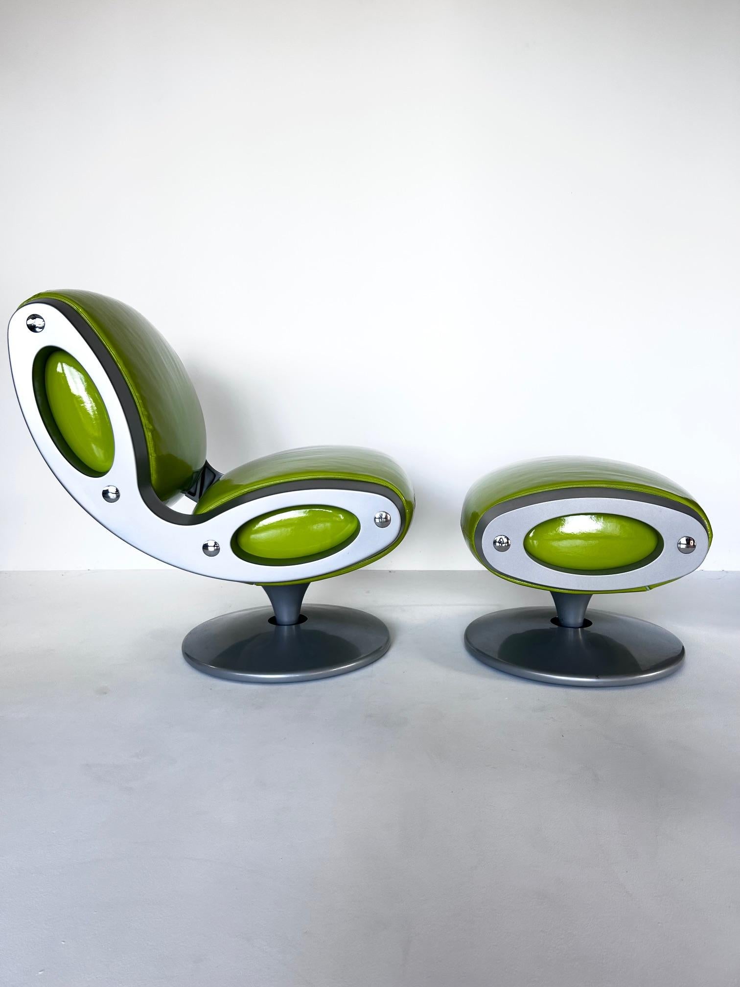 Chair and Ottoman GLUON by Marc Newson, Moroso, 1993 In Excellent Condition For Sale In PARIS, FR