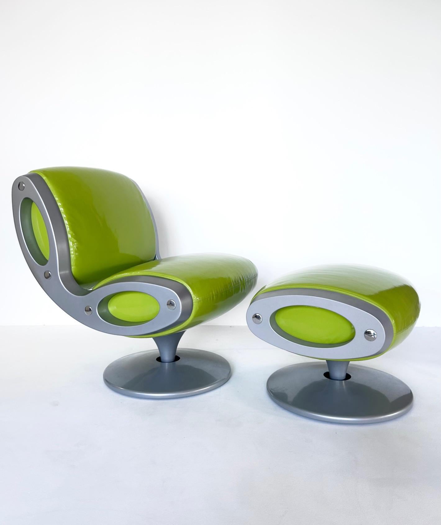 Steel Chair and Ottoman GLUON by Marc Newson, Moroso, 1993 For Sale