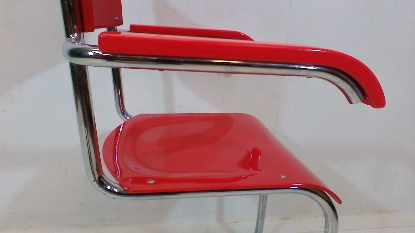 Chrome Chaise et table de Robert Slezák, 1930-1940 en vente