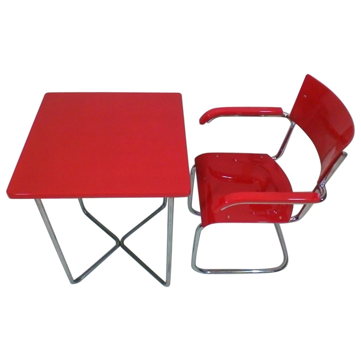 Silla y mesa de Robert Slezák, 1930-1940 en venta