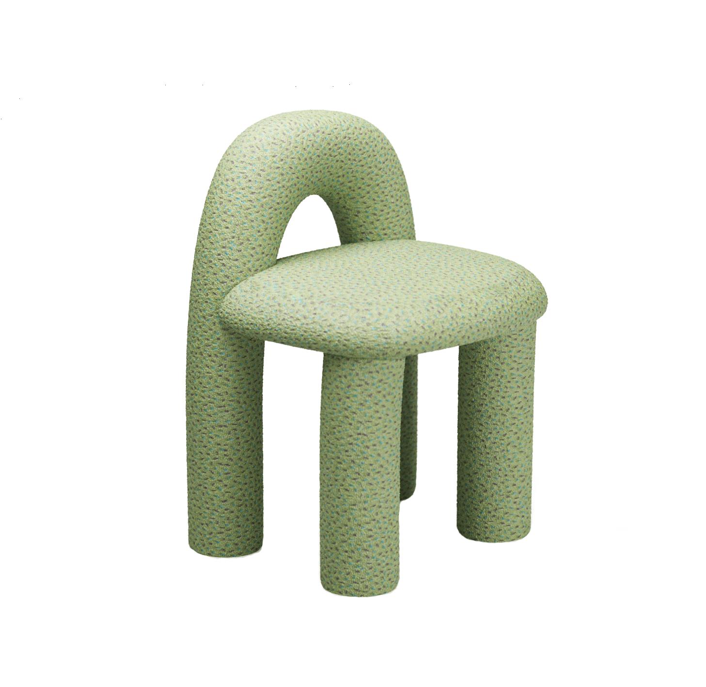 Portoghese Sedia Arcy in tessuto Kvadrat verde di Alter Ego Studio in vendita