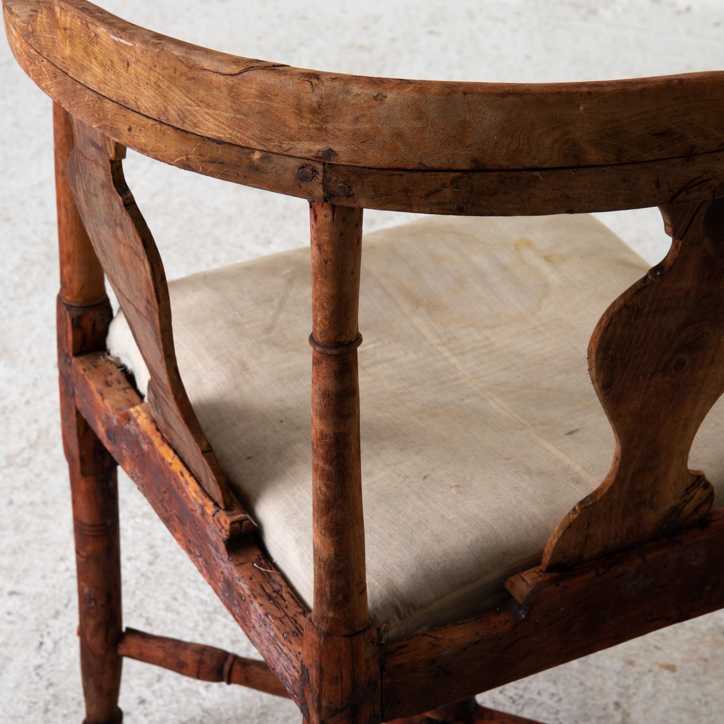 Chair Armchair Corner Swedish Rococo 1750-1775 Original Finish, Sweden 4