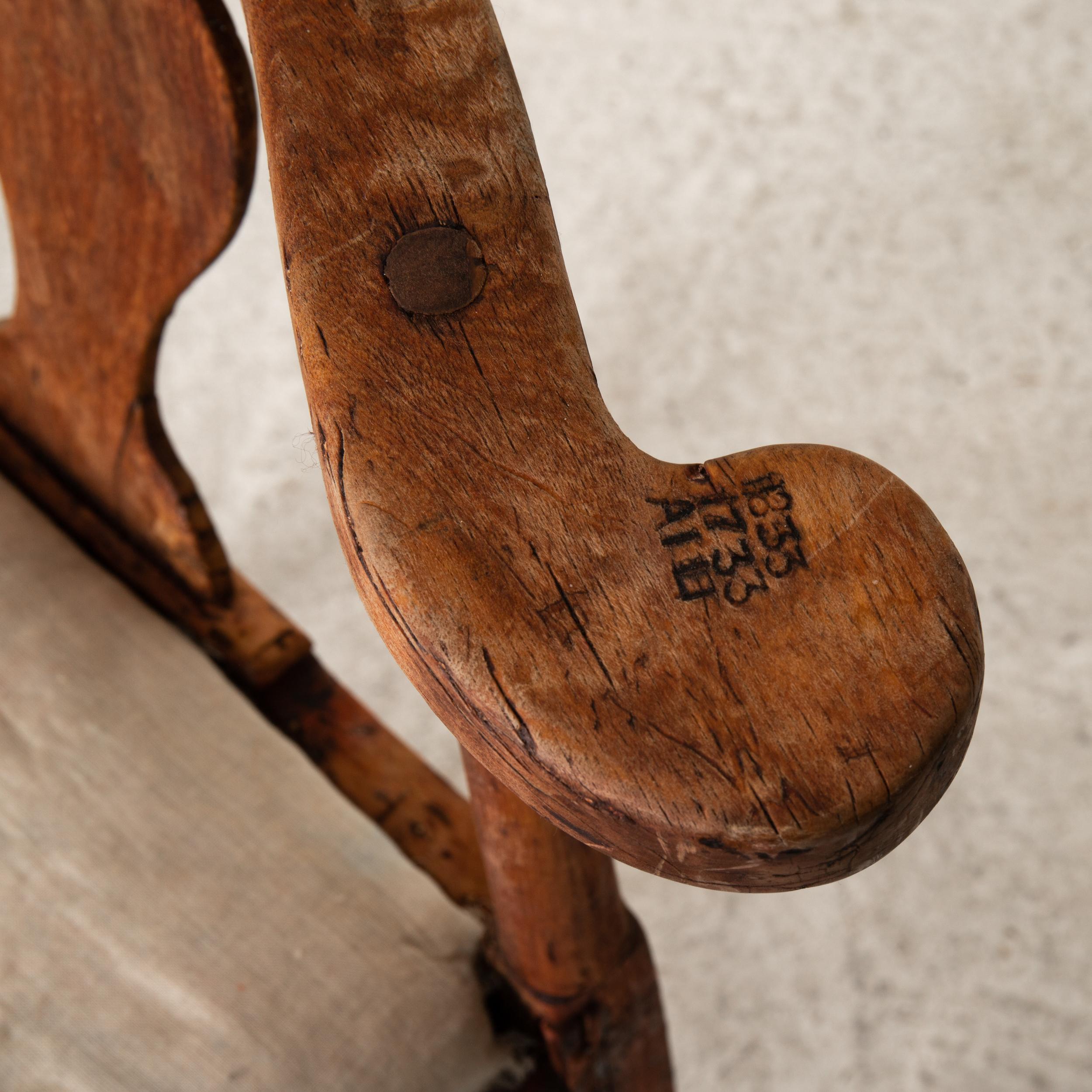 Chair Armchair Corner Swedish Rococo 1750-1775 Original Finish, Sweden In Good Condition In New York, NY