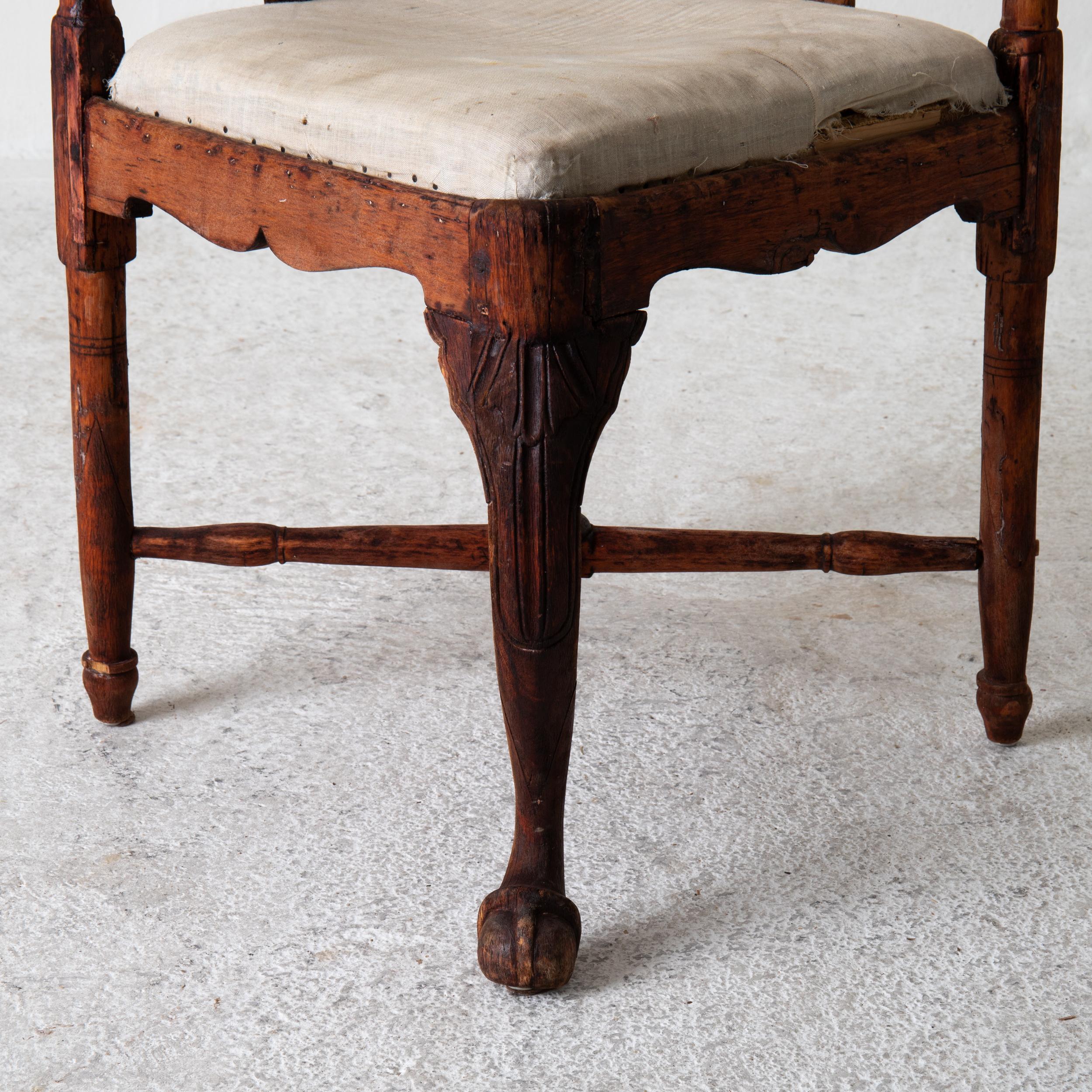 Chair Armchair Corner Swedish Rococo 1750-1775 Original Finish, Sweden 1