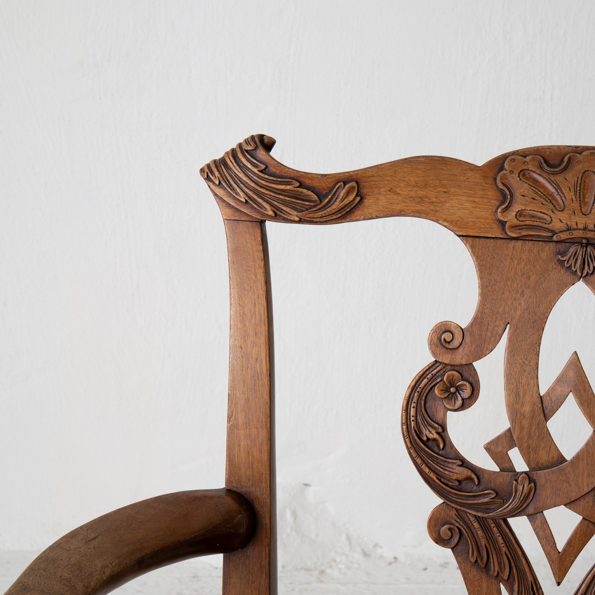 chippendale arm chairs