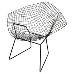 Retro Chair Armchair Harry Bertoia for Knoll Black Metal Midcentury United States 1970