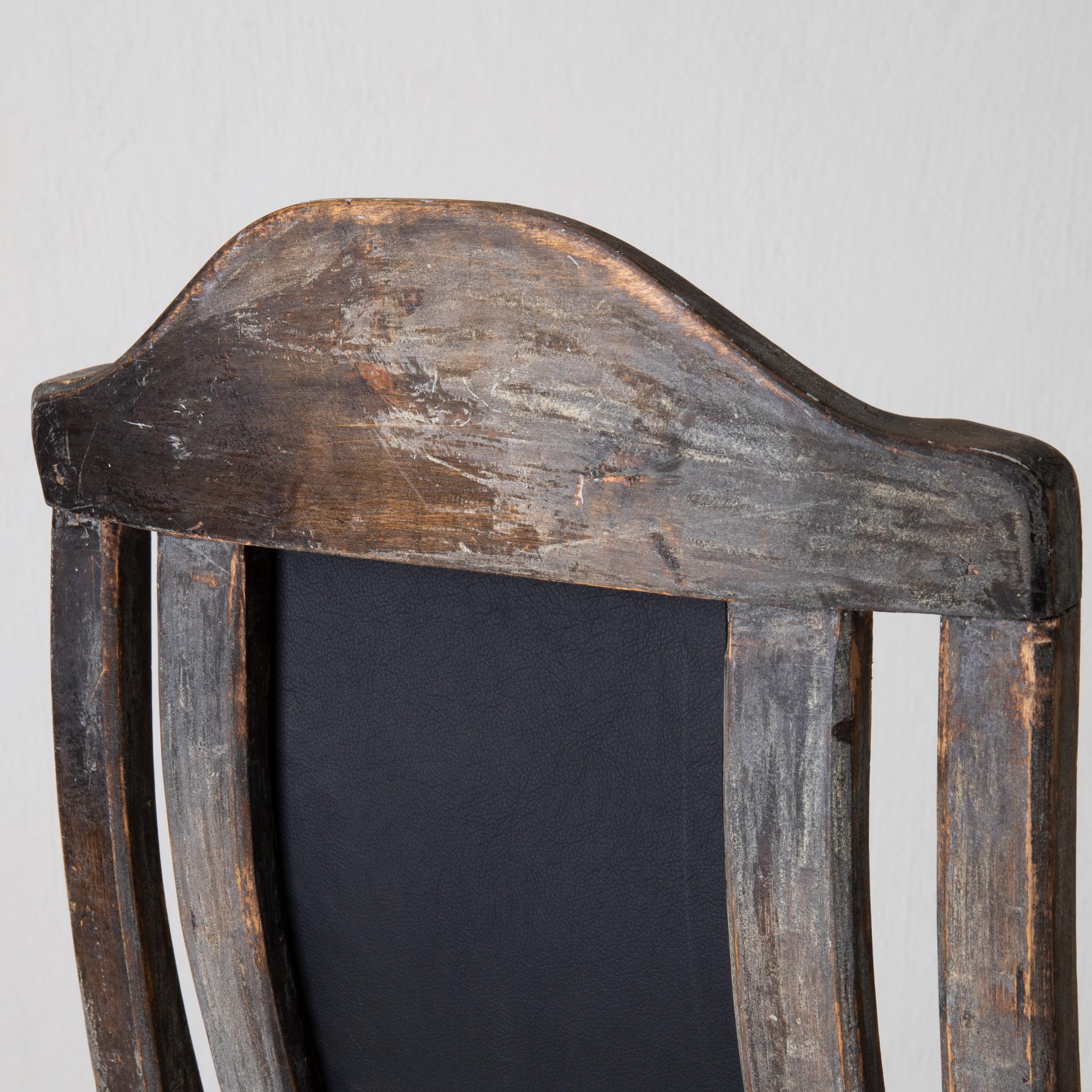 Chair Armchair Swedish Baroque Black Original Paint, Sweden 10