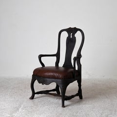 Chair Armchair Swedish Rococo 1750-1775 Black Sweden