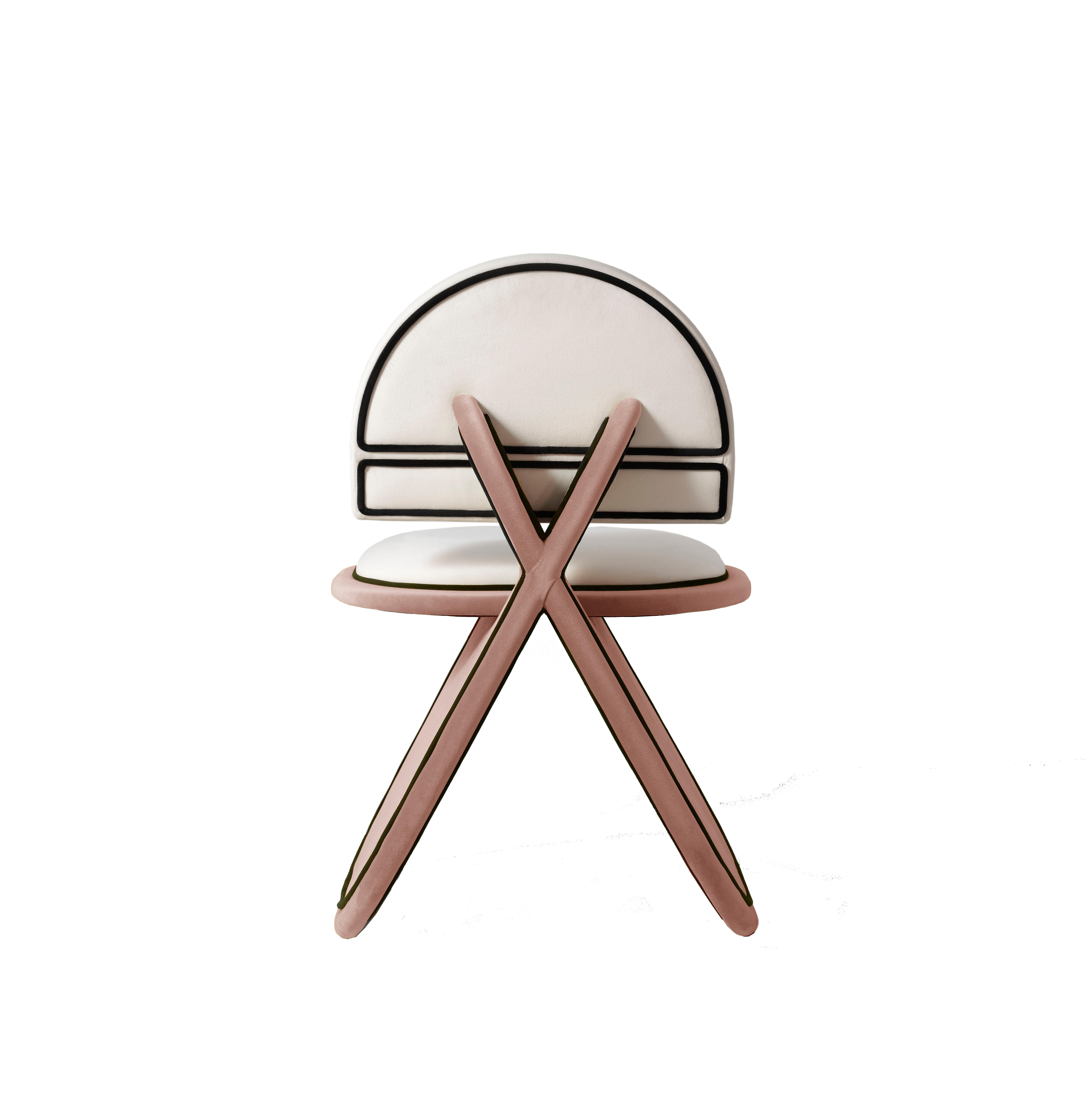 Art Deco Chair Armchair Velvet Nude Dovain Studio Design Sergio Prieto Deco Upholstered For Sale
