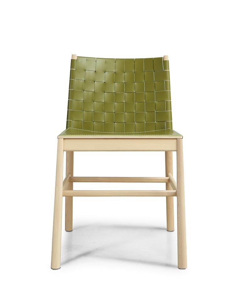 Chair Art, 0020-LE in Beechwood Painted and Wood Seat by Emilio Nanni For Sale 2