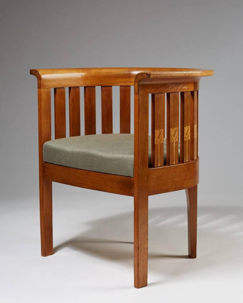 Chair, Art Nouveau, anonymous, 
Sweden, 1900s.

Mahogany, marquetry.