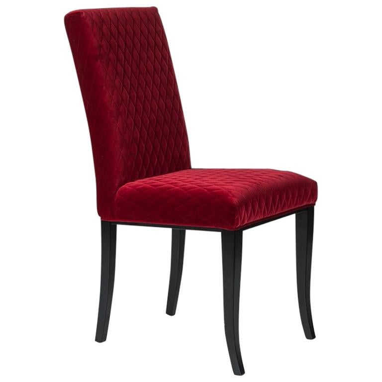 Fauteuil Audrey, tissu velours rouge, Italie