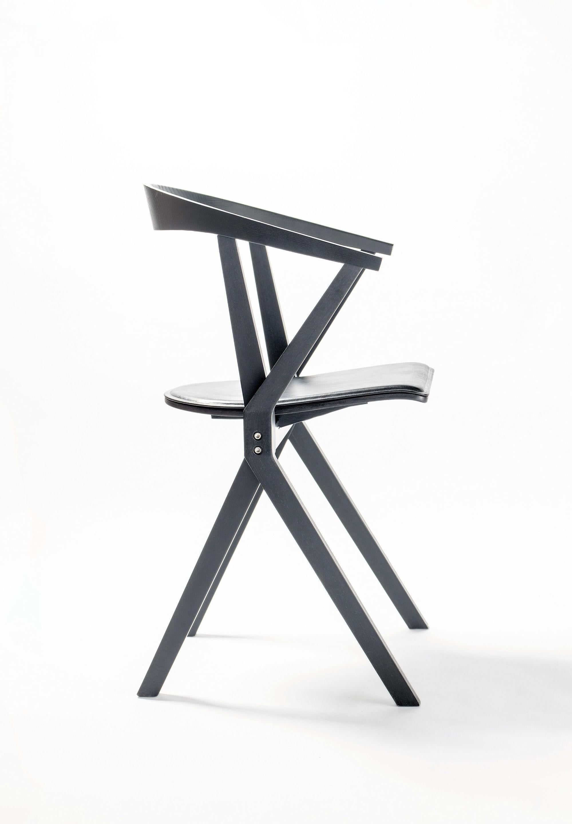 Modern Chair B Orange Lacquered Ash by Konstantin Grcic