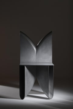 Chair "bb" in Sand-Casted Metal with Polished Edges by Corpus Studio