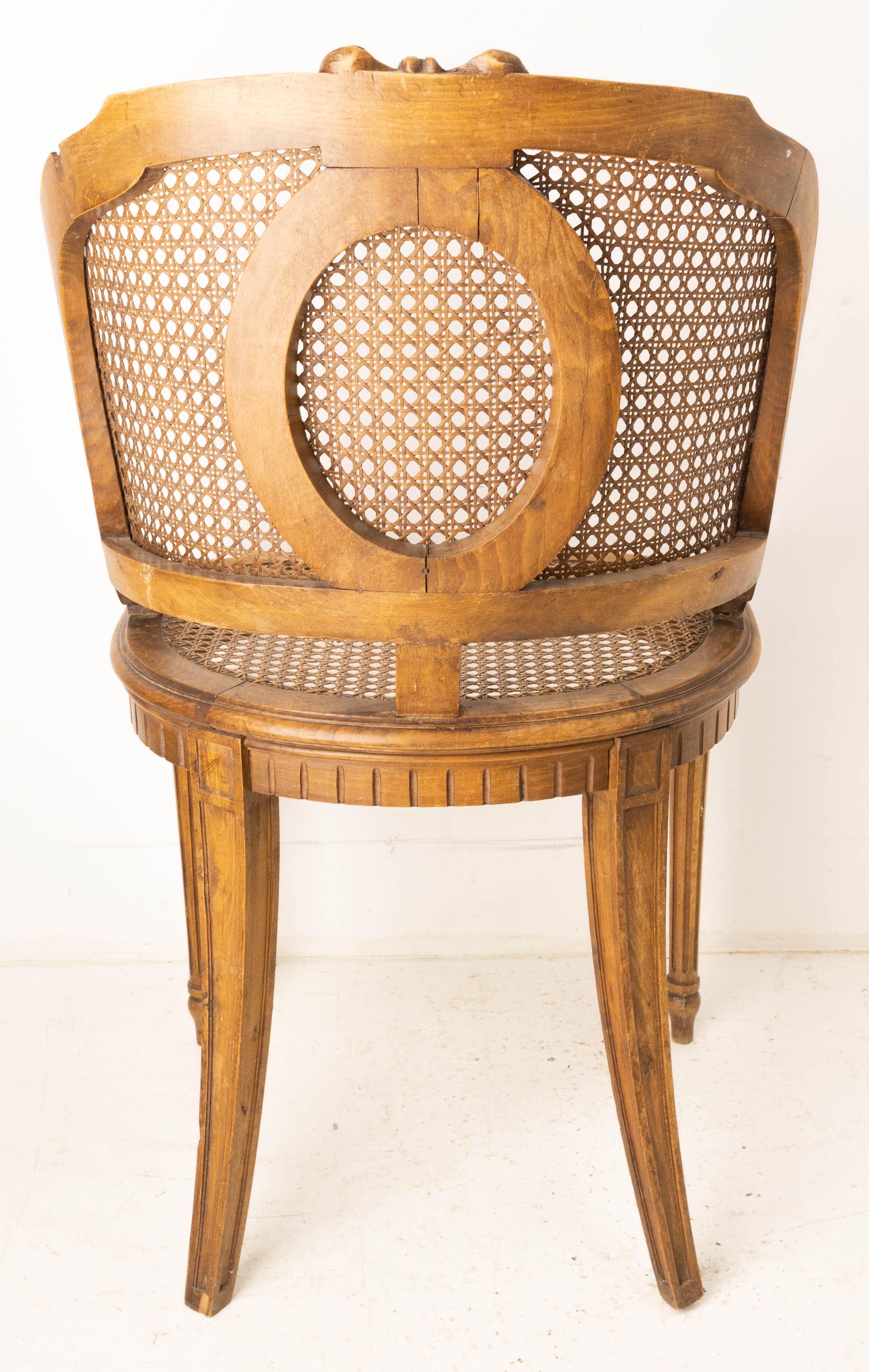 20th Century Chair Beech and Cane in the Louis XVI Style, French, circa 1900