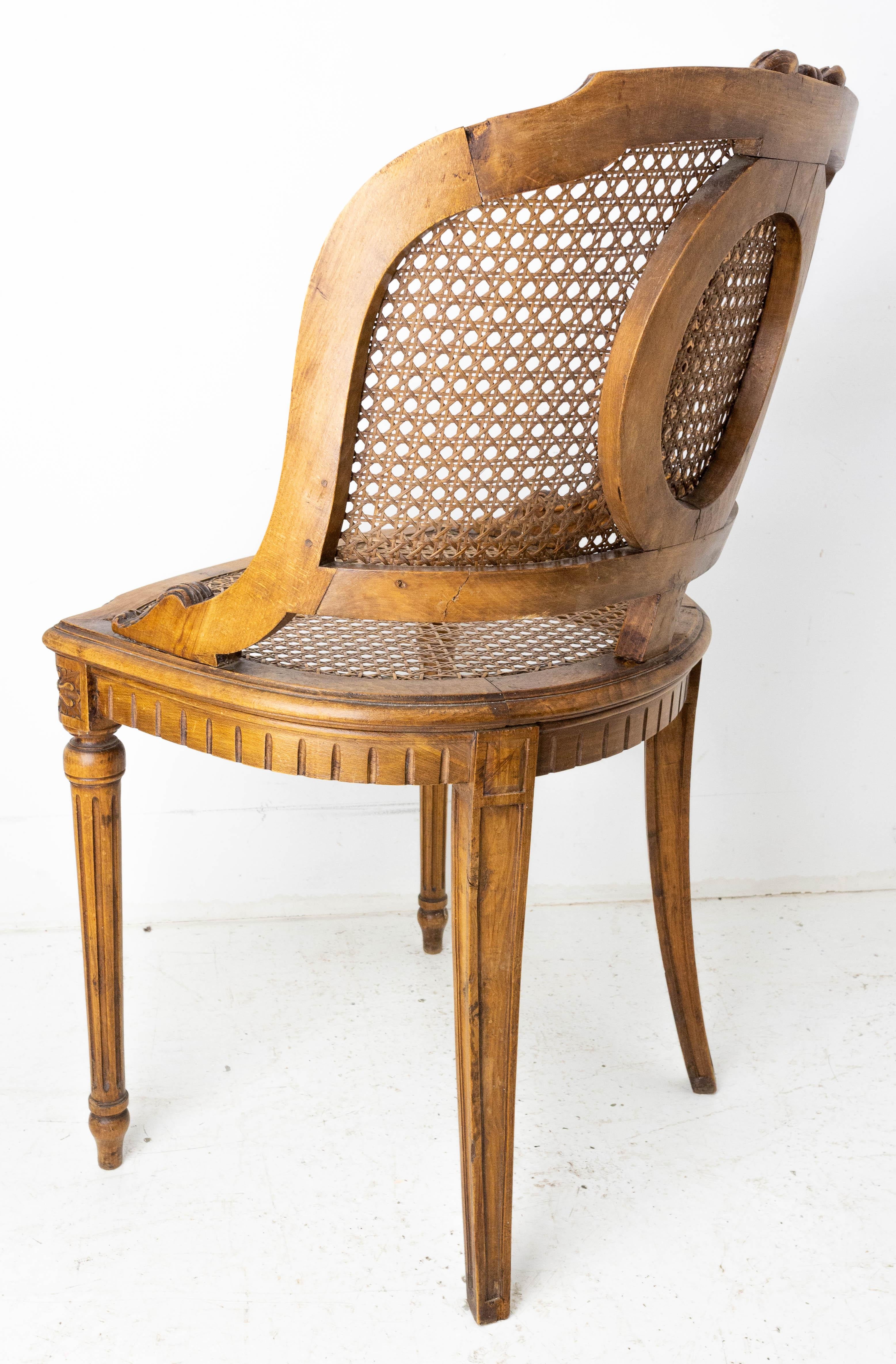 Chair Beech and Cane in the Louis XVI Style, French, circa 1900 1