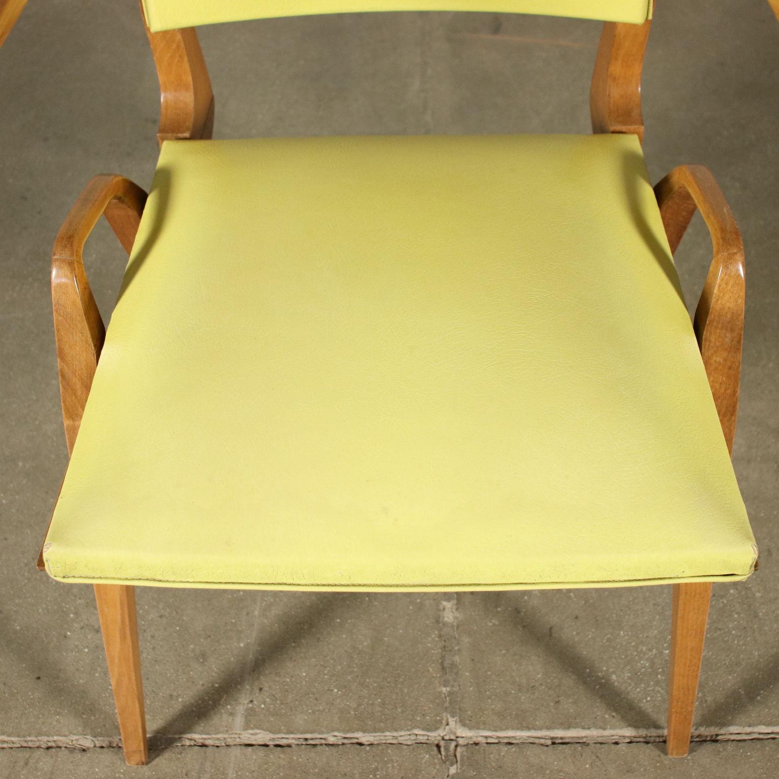 Chair Beech Foam Spring Skai, Italy, 1950s In Good Condition In Milano, IT