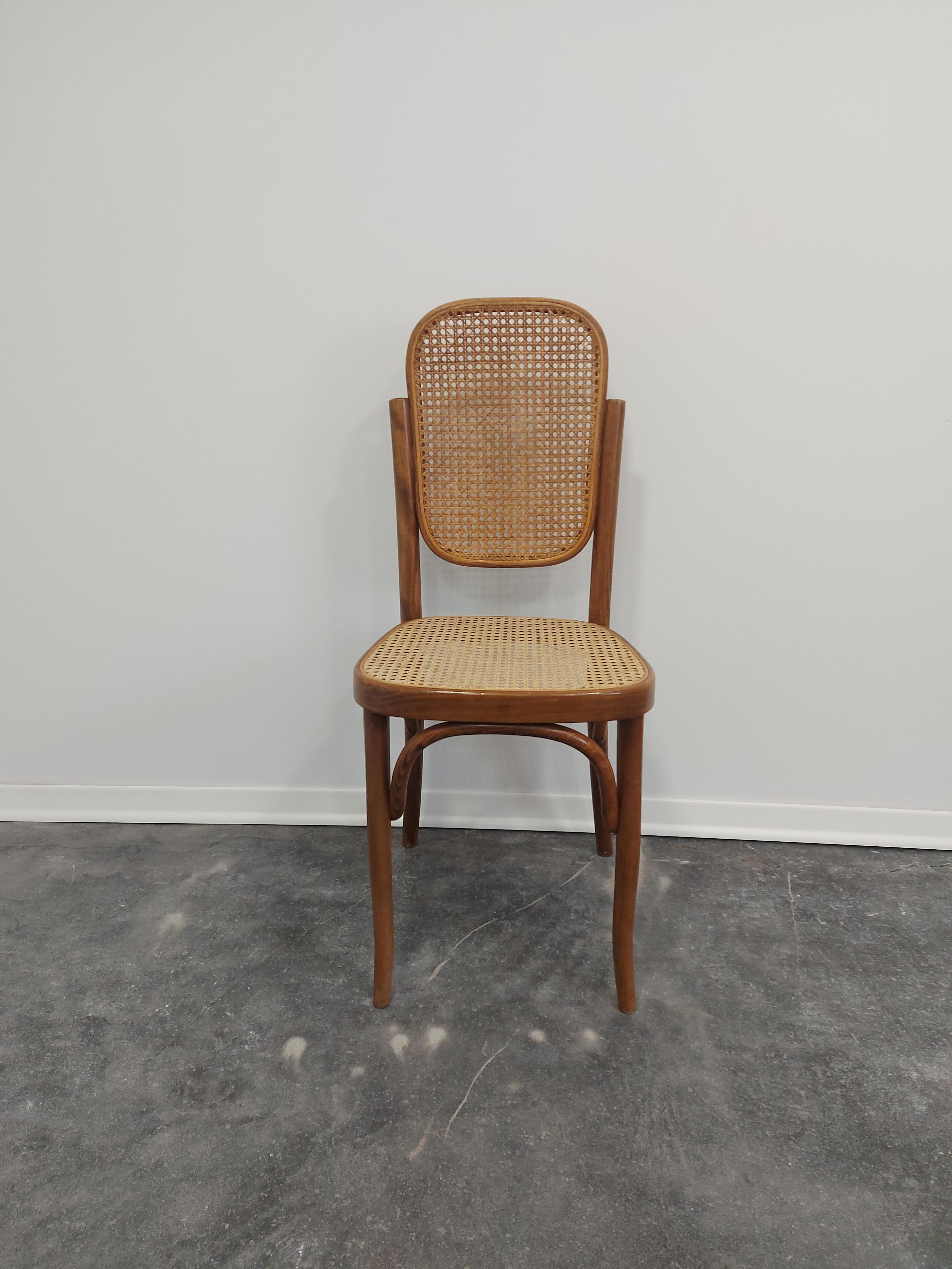 Bentwood cane Chair in vintage condition (well preserved) very rare find.

Production period: 1960s.

Materials: Bentwood, cane.

Condition: great, signs of use, undamaged.