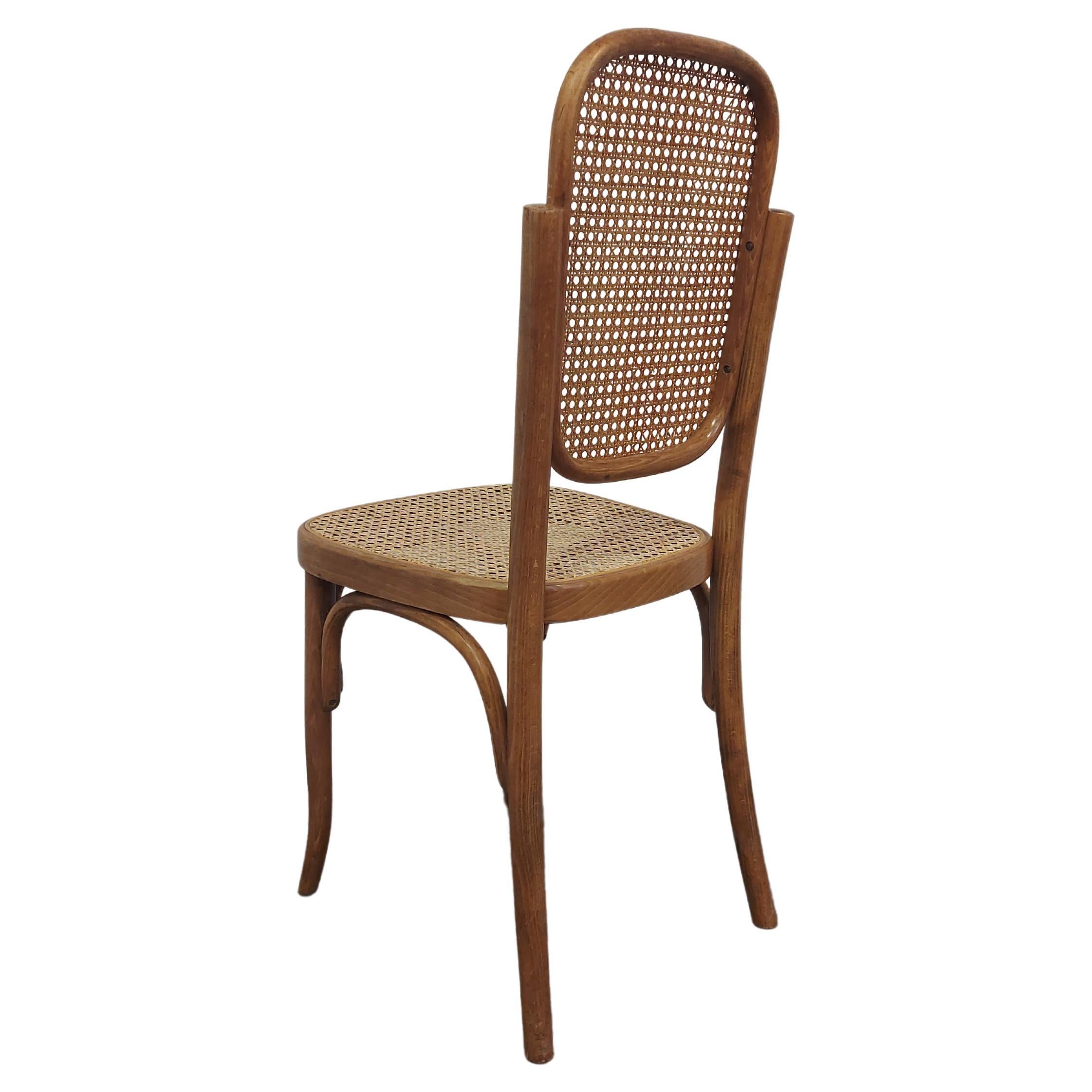 Chaise, canne en bois courbé, années 1960