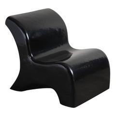 Chair, Black Lacquer by Robert Kuo, Handmade, Limited Edition