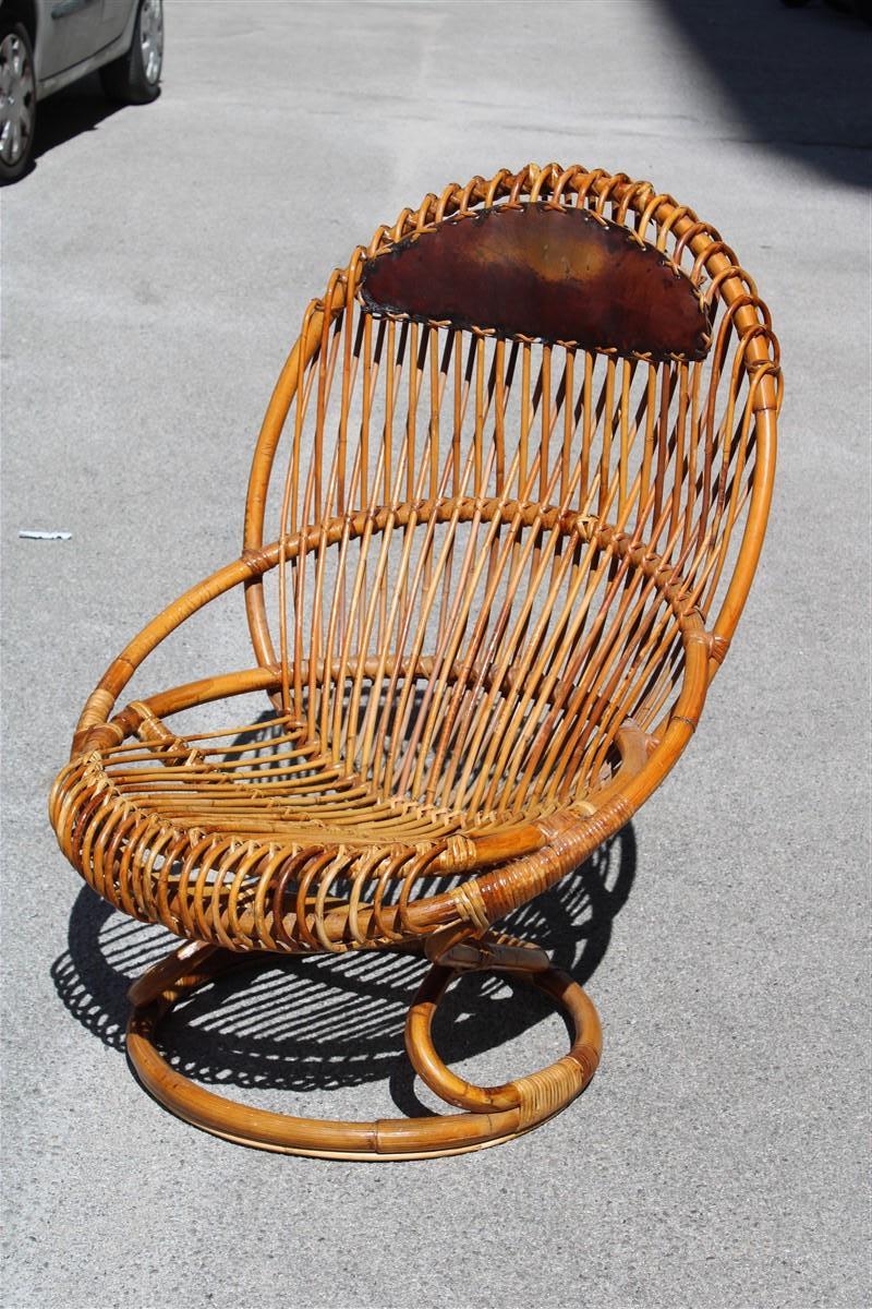 Mid-Century Modern Chaise Bonacina Tito/One 1950 Bambou Design italien Milieu du siècle 1950 en vente