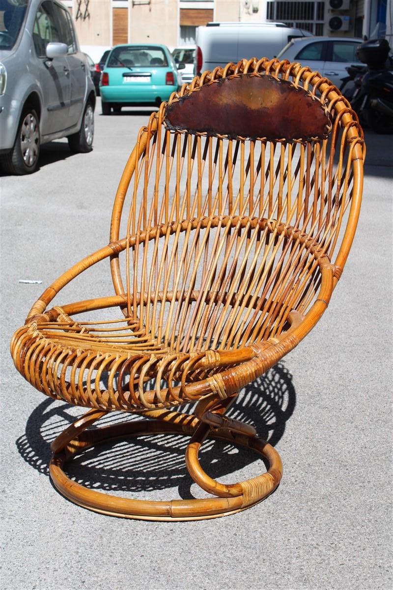 Chair Bonacina Tito Agnoli 1950 Bamboo Italian Design Mid-century 1950 In Good Condition For Sale In Palermo, Sicily