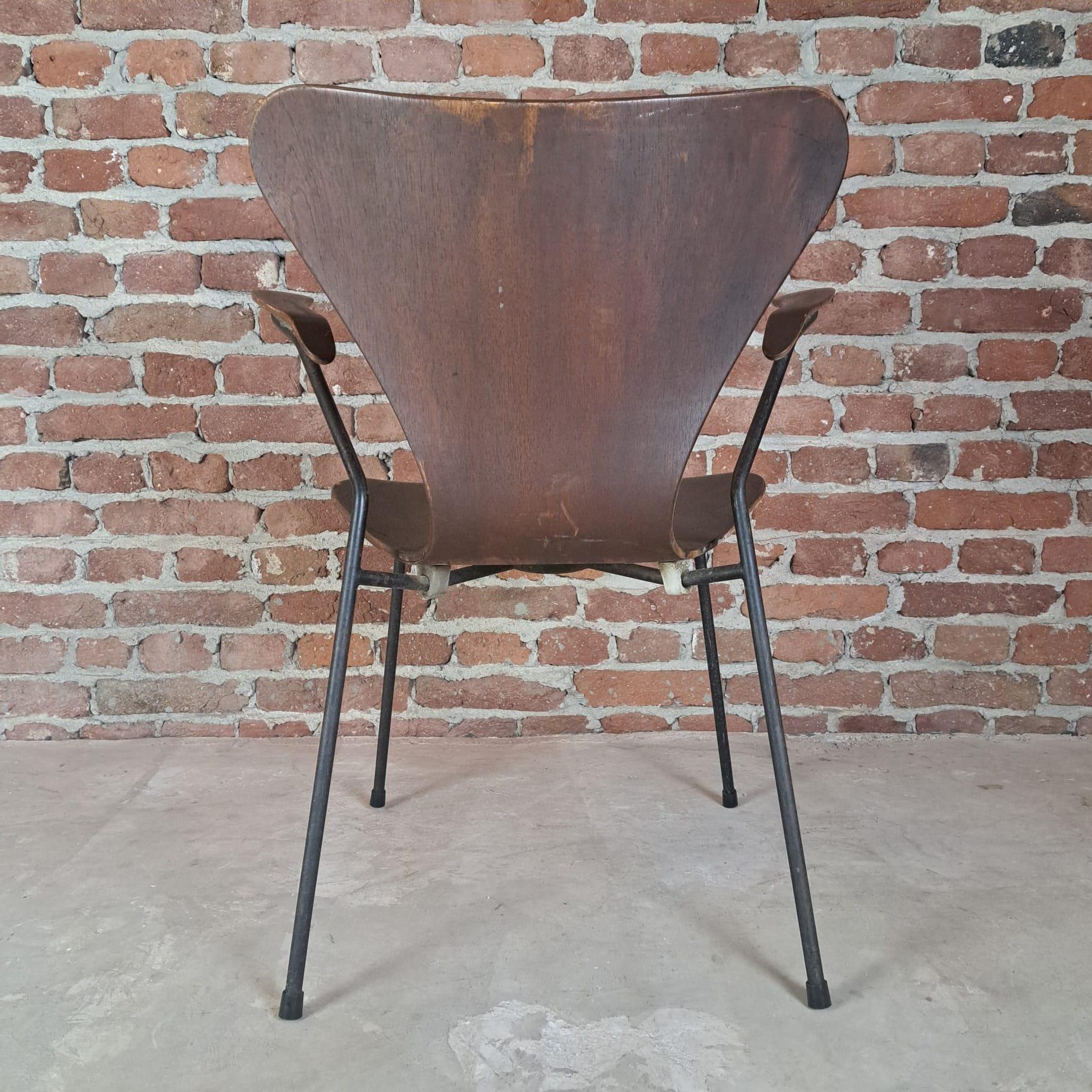 Danish Chair Butterfly nr. 3207 in Teak, Arne Jacobsen for Fritz Hansen, Denmark, 1950 For Sale