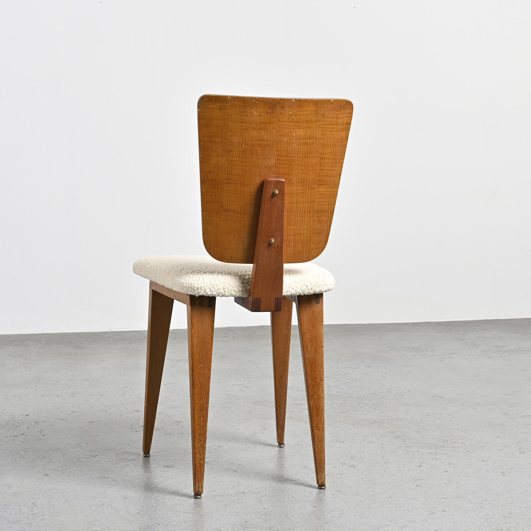 Wood Pair of Chairs by André Sornay, Lyon France For Sale