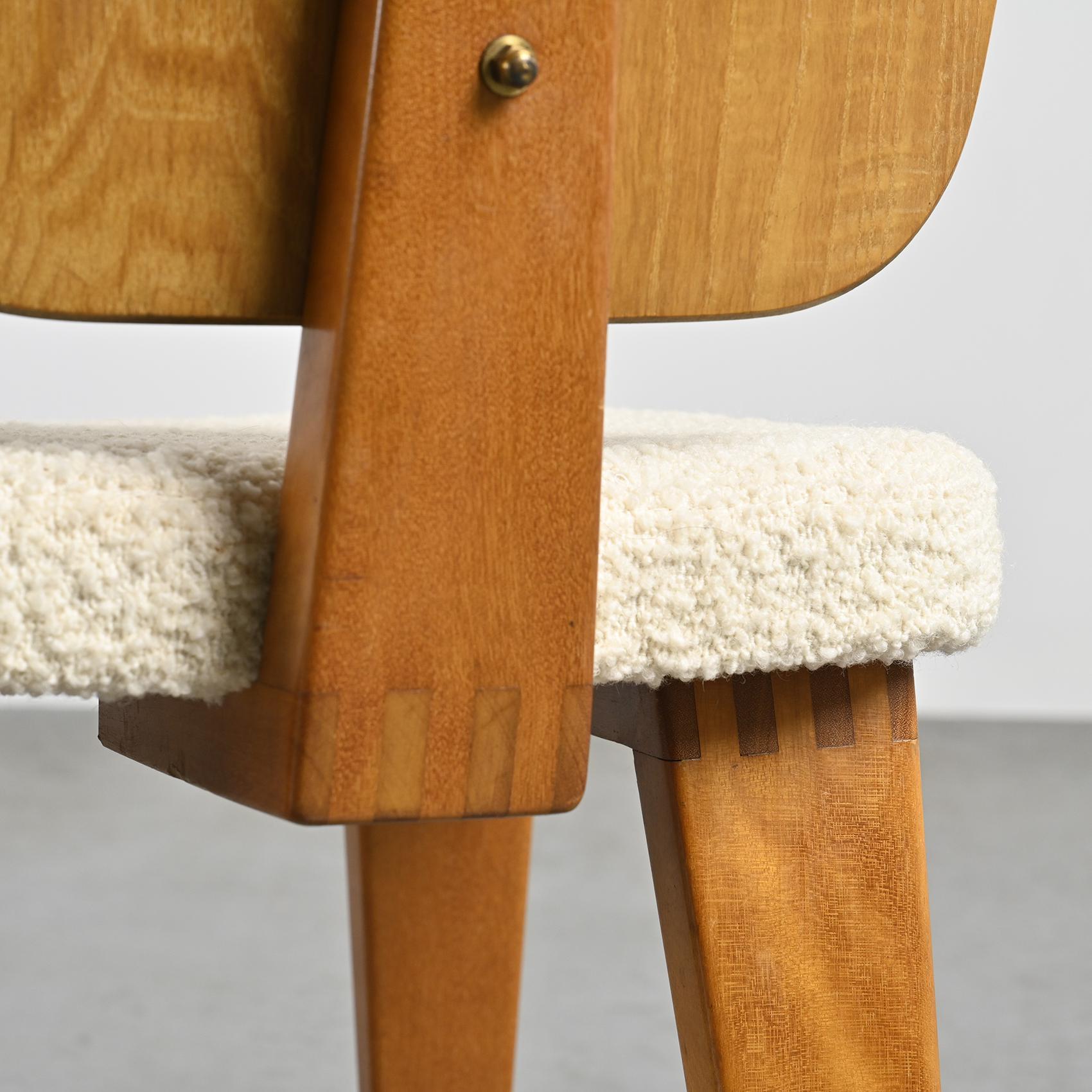 Wood Chair by André Sornay, Lyon France For Sale