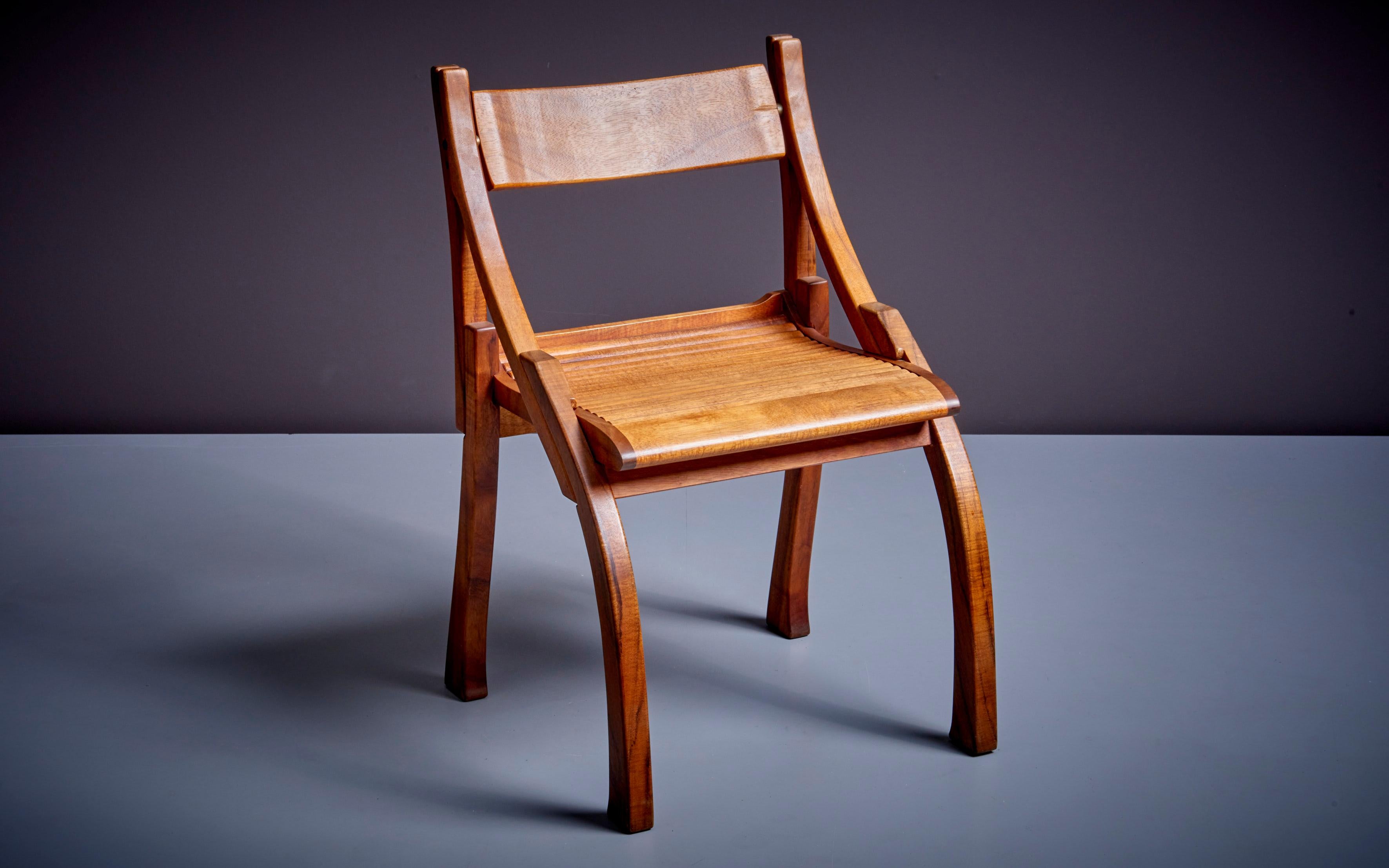 Chair by Bruce Erdman in Koa Wood, 1984 For Sale 4