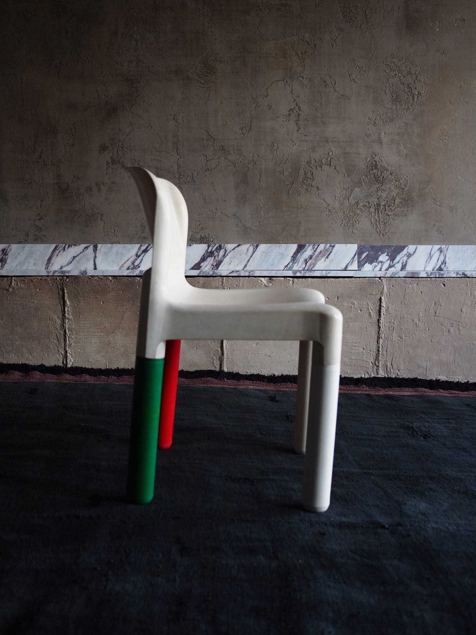 Mid-Century Modern Chair by Carlo Bartoli for Kartell, Model 4875 Tricolor, 1970s For Sale