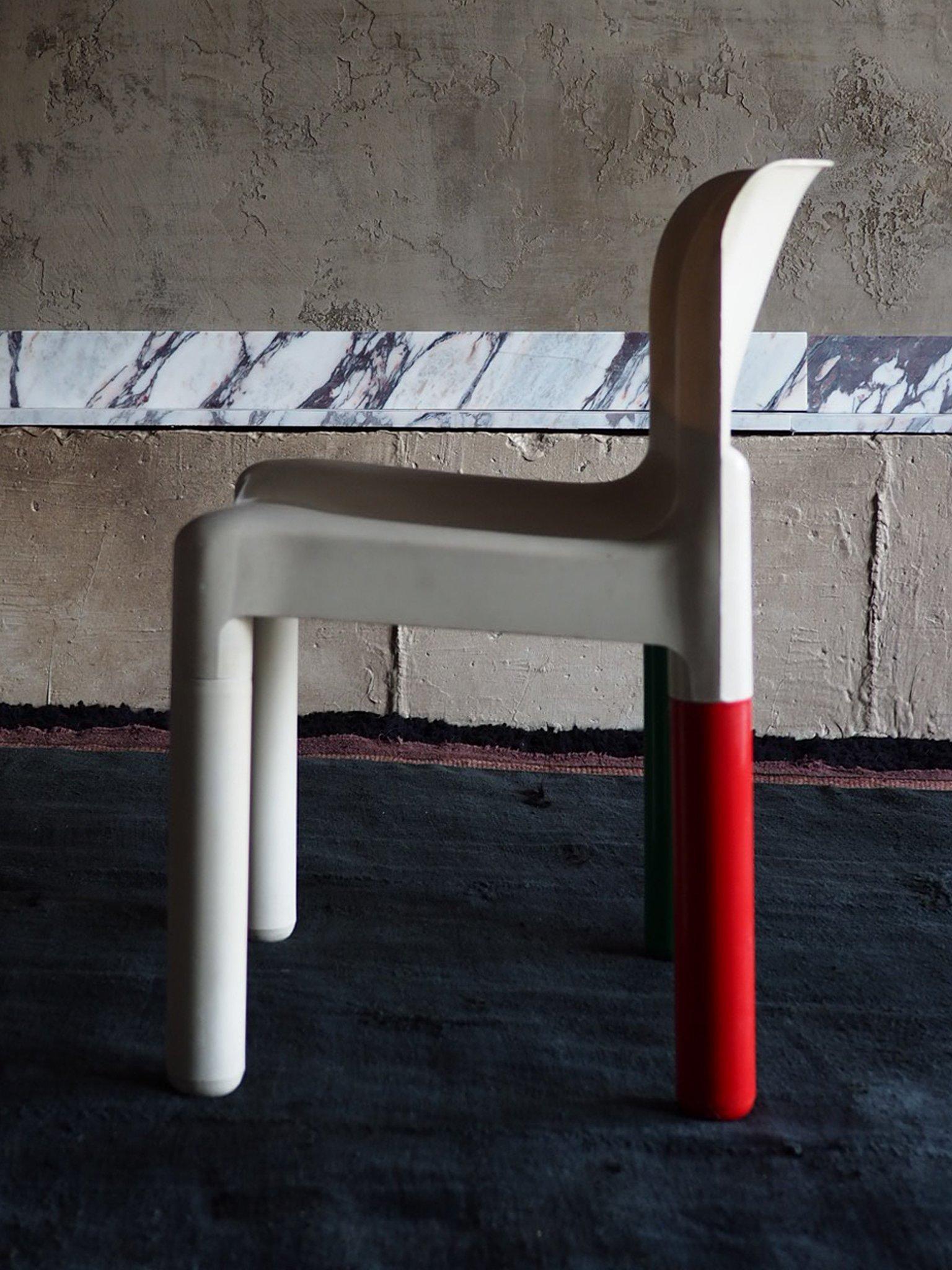 Italian Chair by Carlo Bartoli for Kartell, Model 4875 Tricolor, 1970s For Sale
