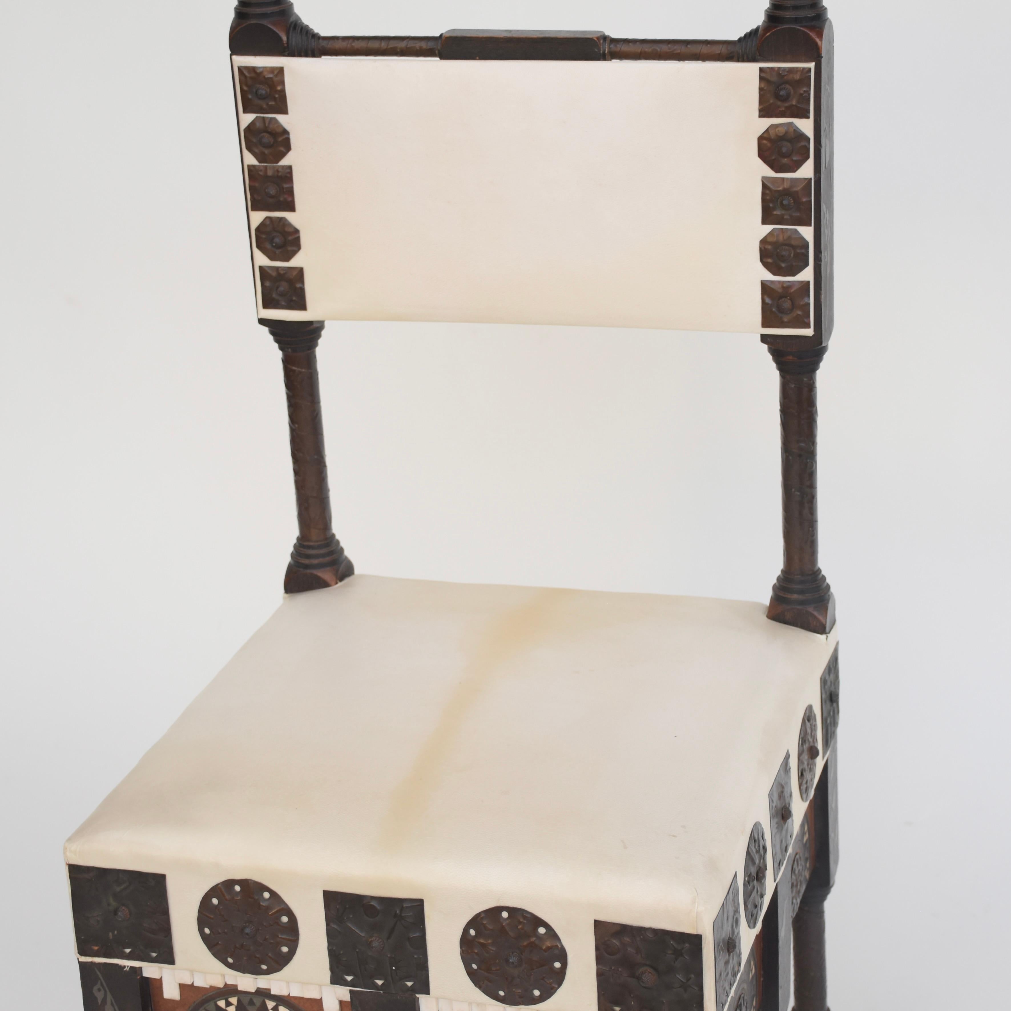 Chair by Carlo Bugatti in the Style Art Nouveau Ca 1900 For Sale 1
