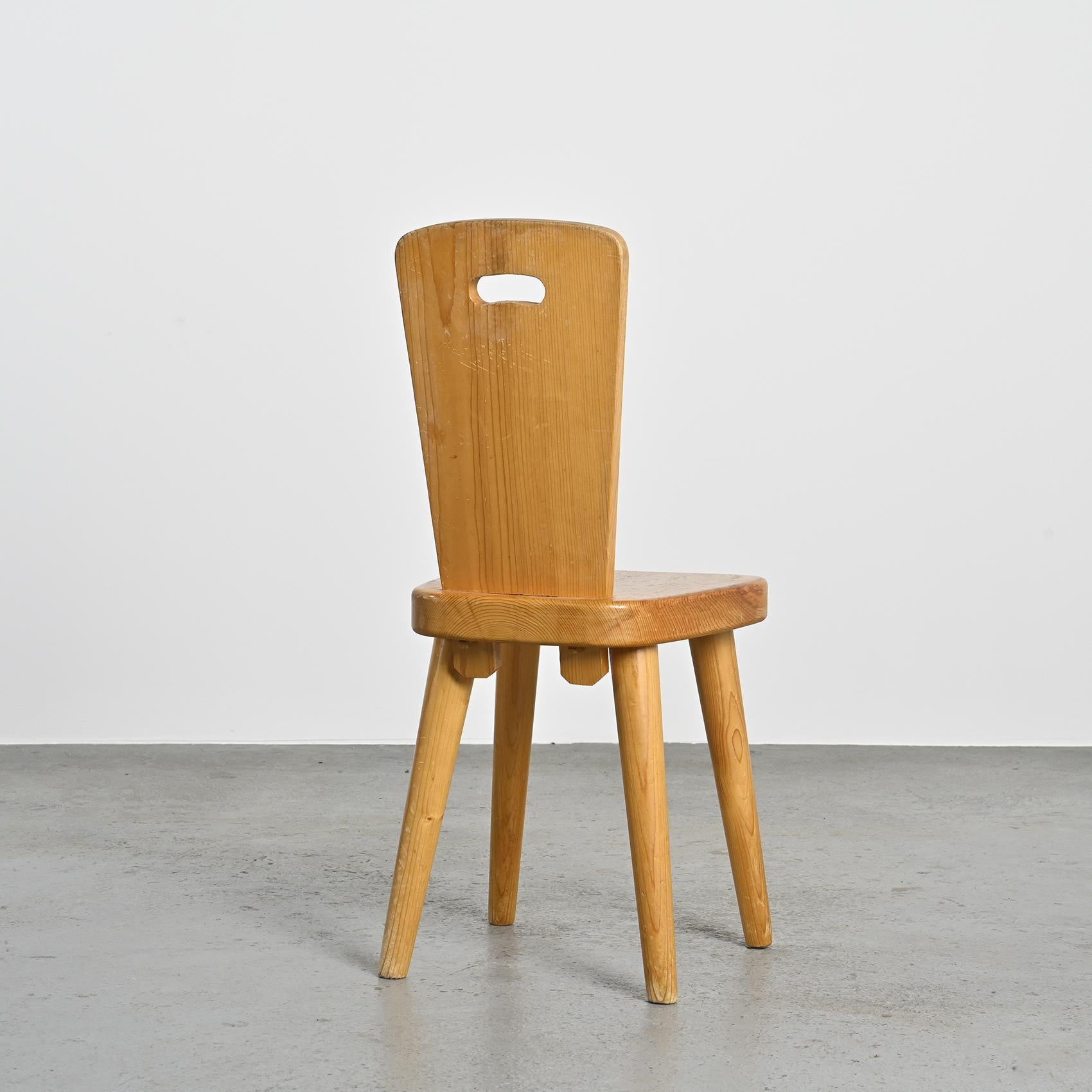 Stuhl von Christian Durupt, Meribel 1960 im Zustand „Gut“ im Angebot in VILLEURBANNE, FR