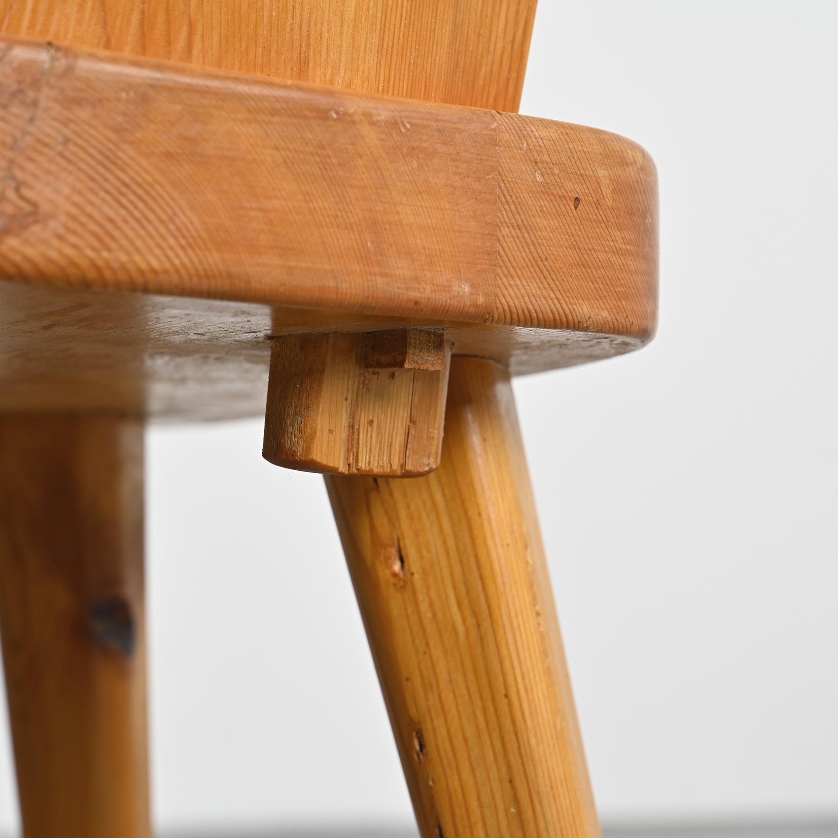 Pine Chair by Christian Durupt, Meribel 1960 For Sale