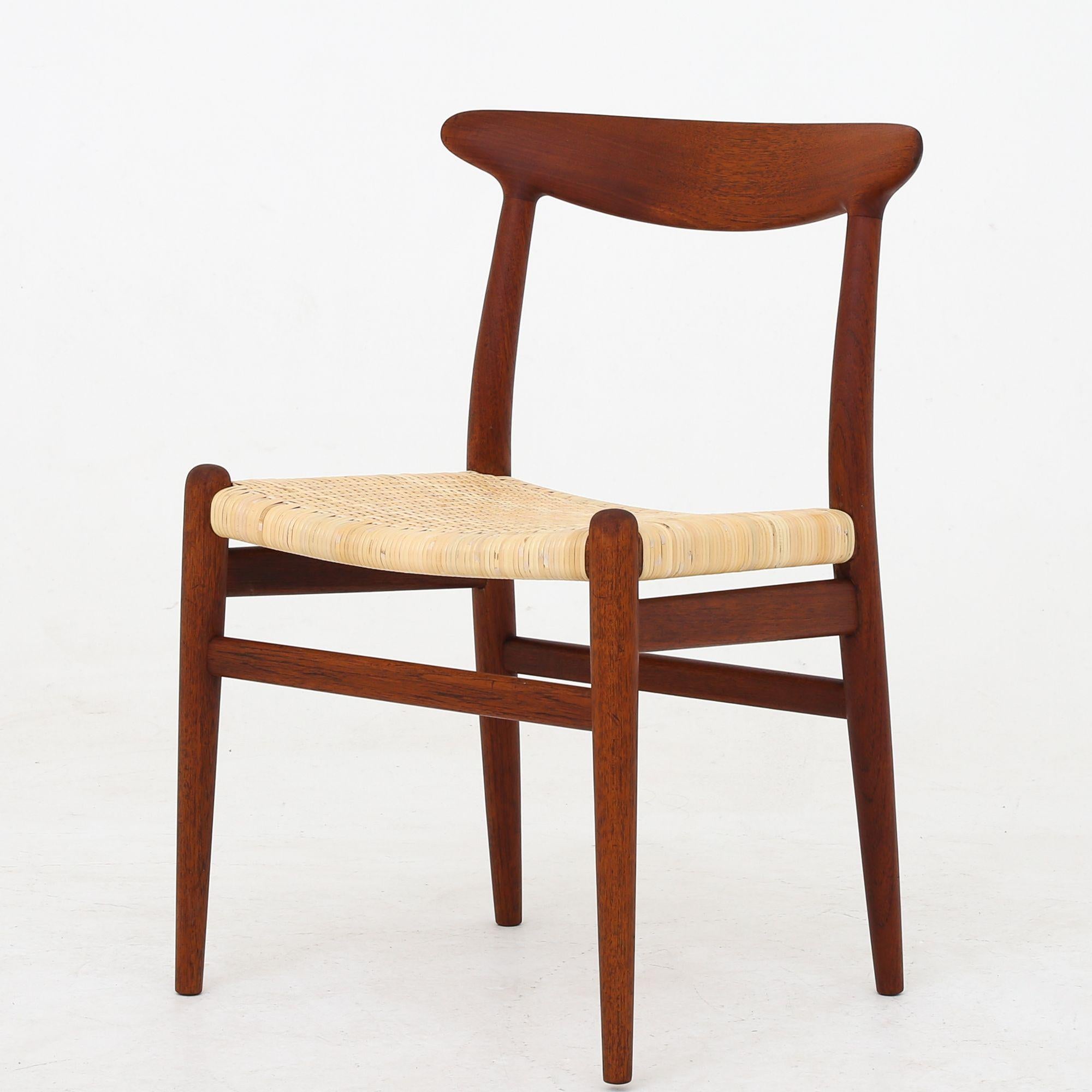 W2 - Solid teak chair with new cane. Hans J. Wegner / C. M. Madsen.