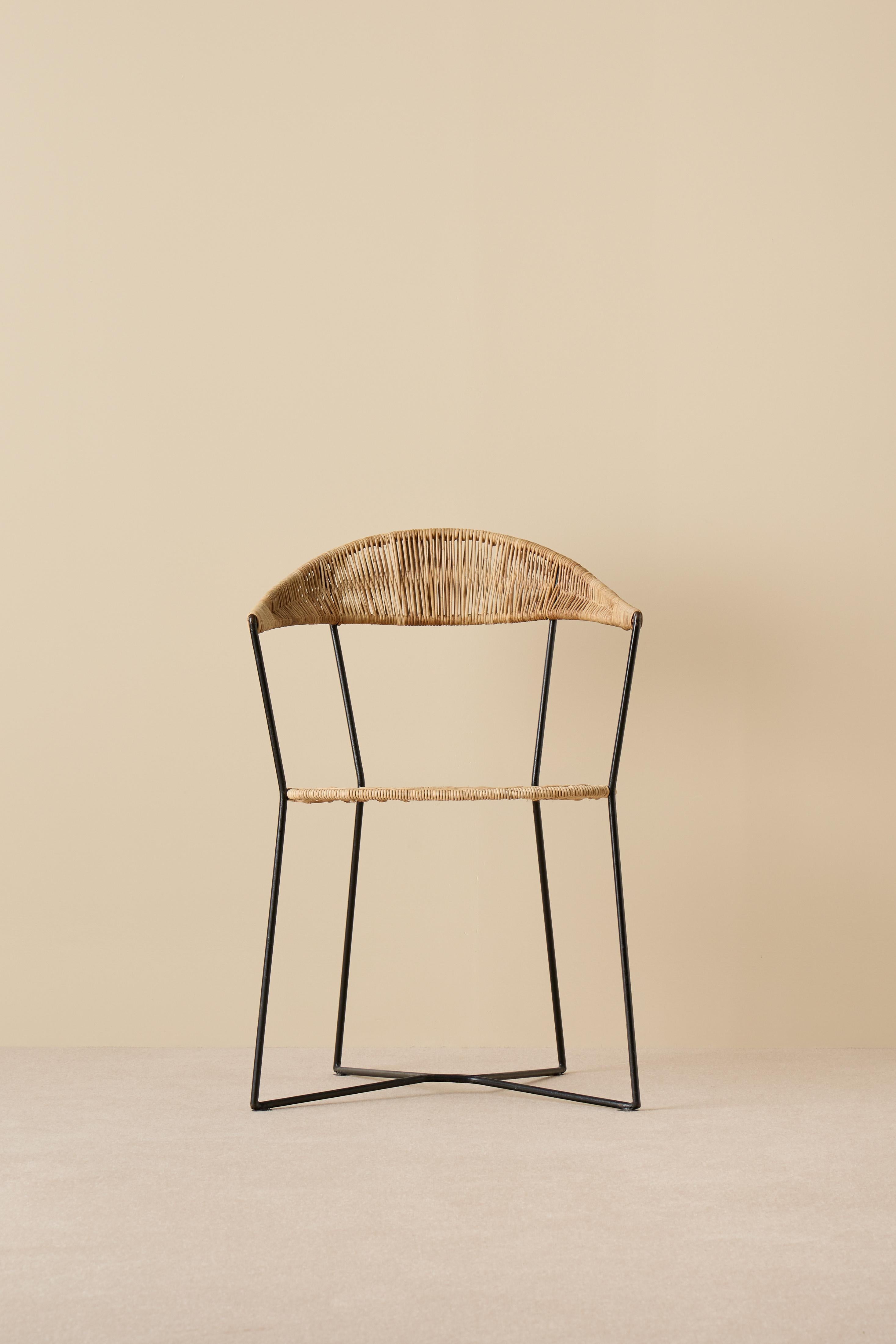 Rare armchair designed by Ivar Callmander, 1920s. Lacquered metal frame and rattan.
Very good condition.