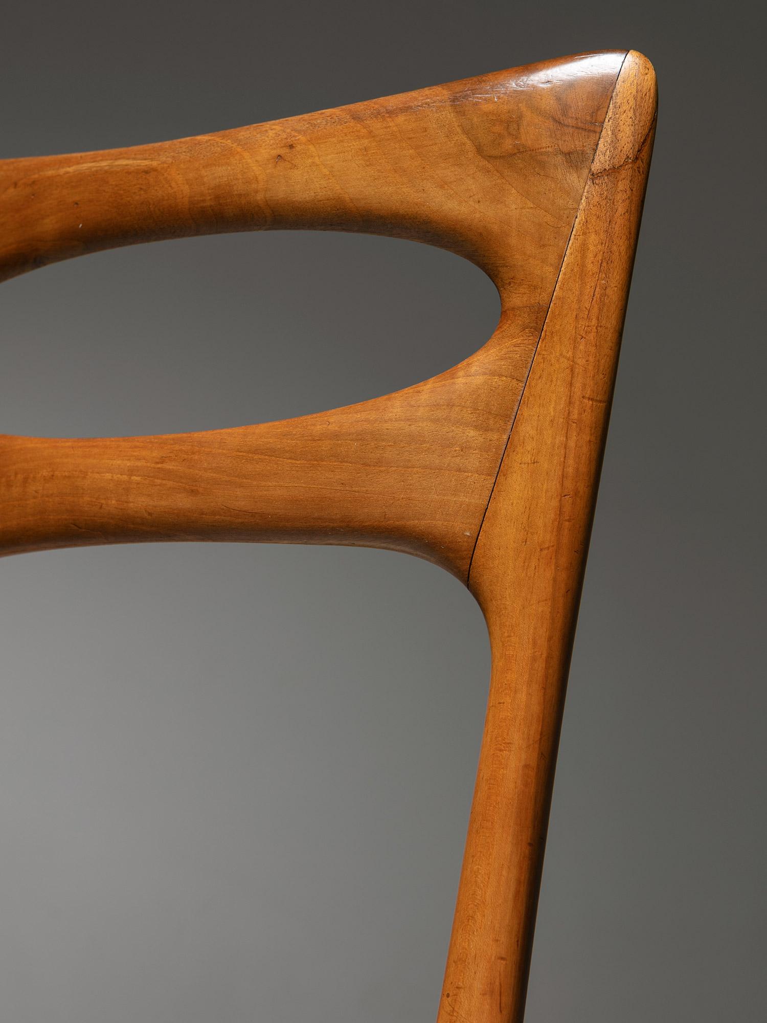 Paolo Buffa, Chair with Cherry Wood Frame, New Upholstery, Italy, 1950s 3
