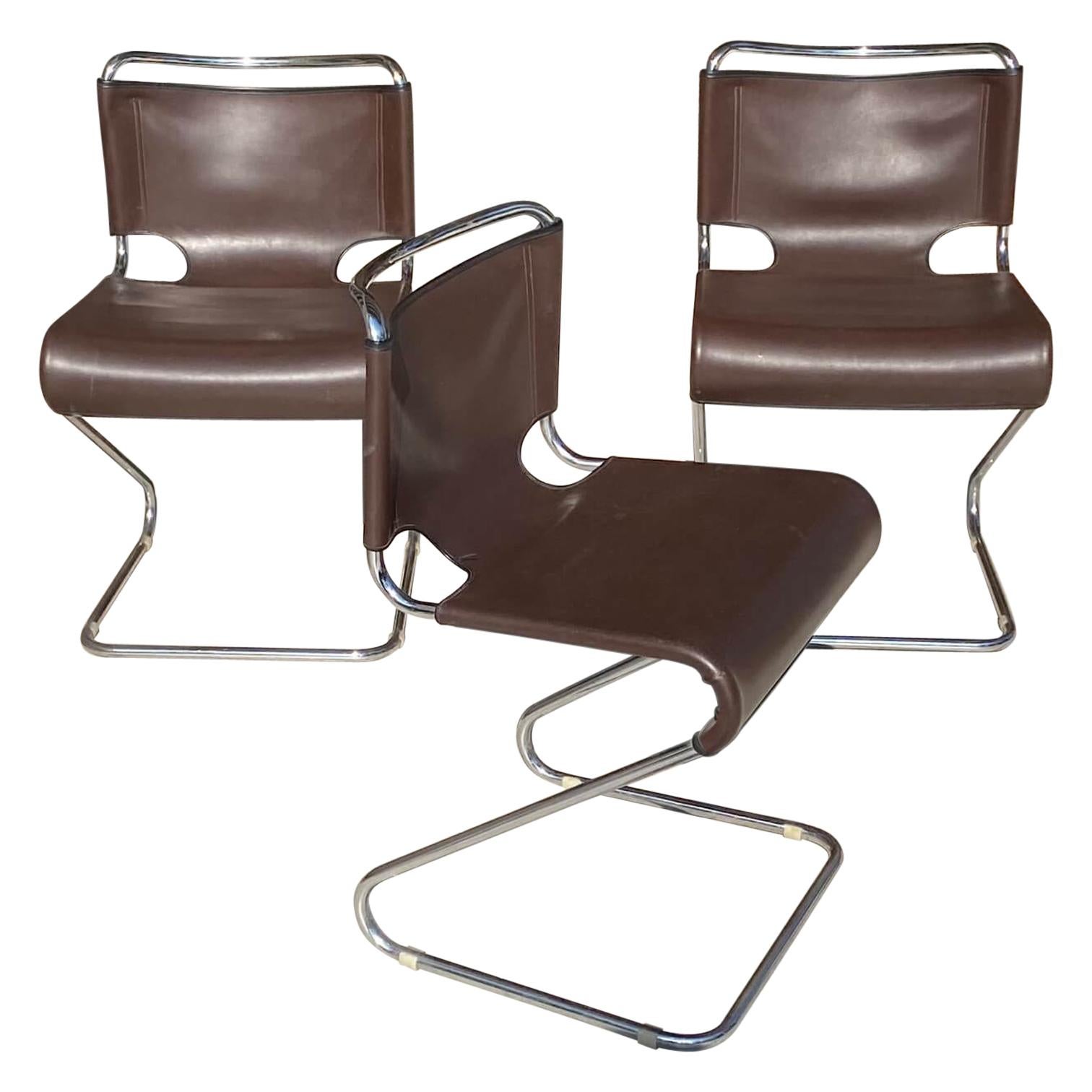 Chair by Pascal Mourgue, Édition Steiner, Model Biscia, Brown Color, France 1970