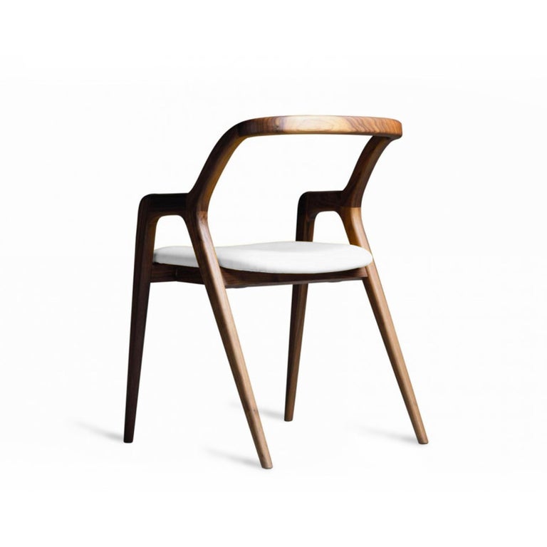 Modern In breve Solid Wood Chair, Walnut in Hand-Made Natural Finish, Contemporary For Sale