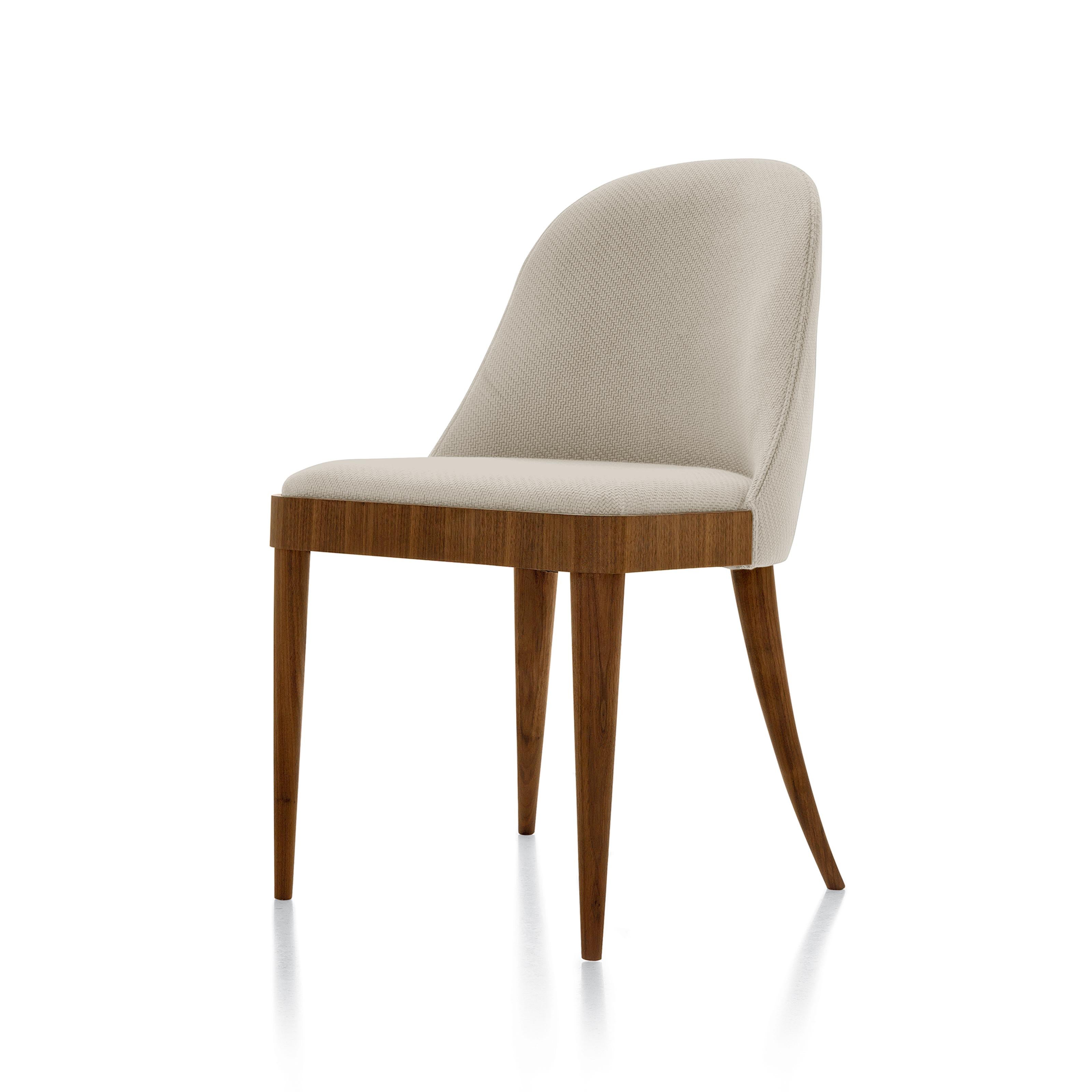 Cordiale Solid Wood Chair, Walnut in Hand-Made Natural Finish, Contemporary For Sale 1