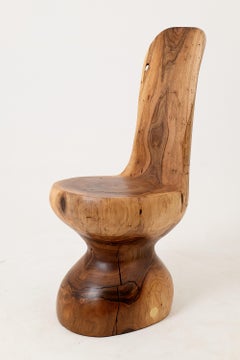 Chair , Carved From Single Piece of Walnut Wood, Log Furniture, Logniture