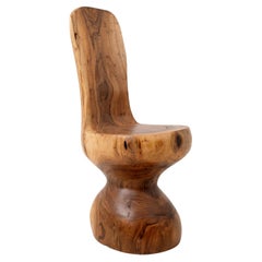 Chair , Carved From Single Piece of Walnut Wood, Log Furniture, Logniture