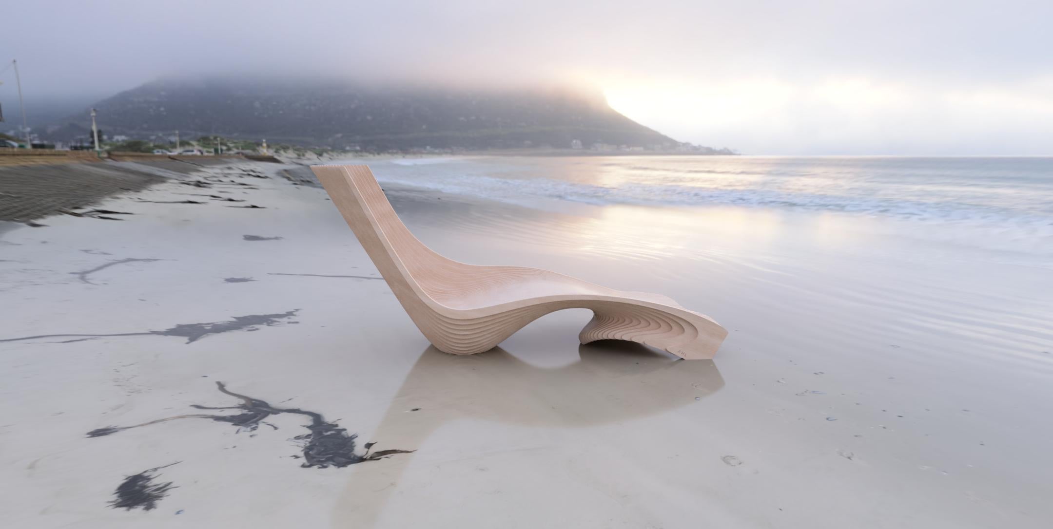Hardwood Chair Chaise, Designer by Andro Herrera For Sale