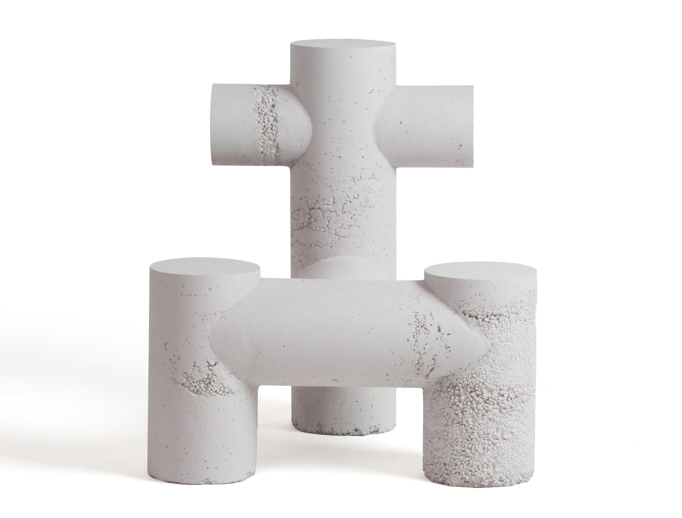Spanish Aparentment 'Breakwave_2' Chair – White Concrete Limited Edition, Handcrafted For Sale
