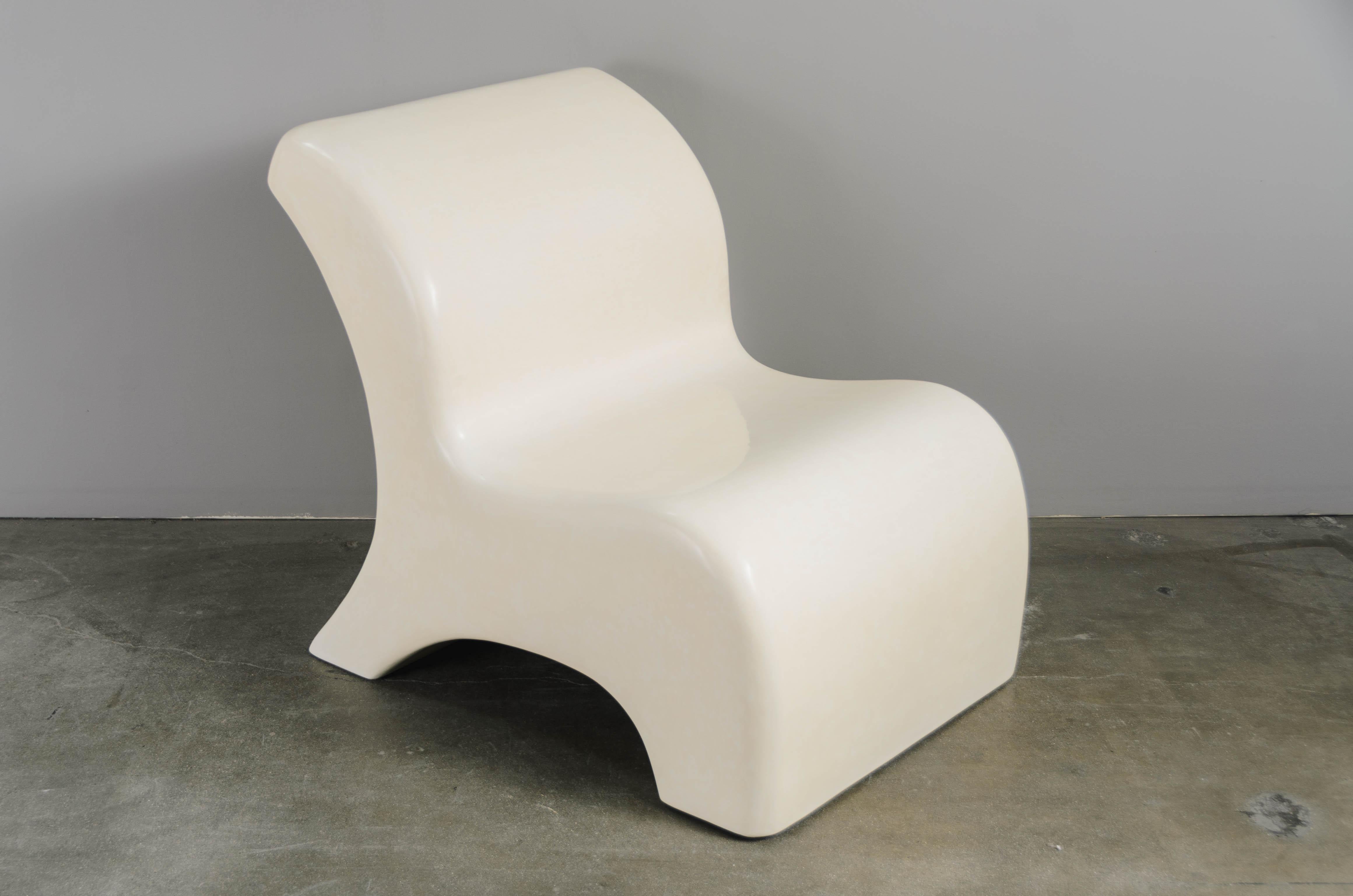Contemporary Chair, Cream Lacquer by Robert Kuo, Handmade, Limited Edition For Sale
