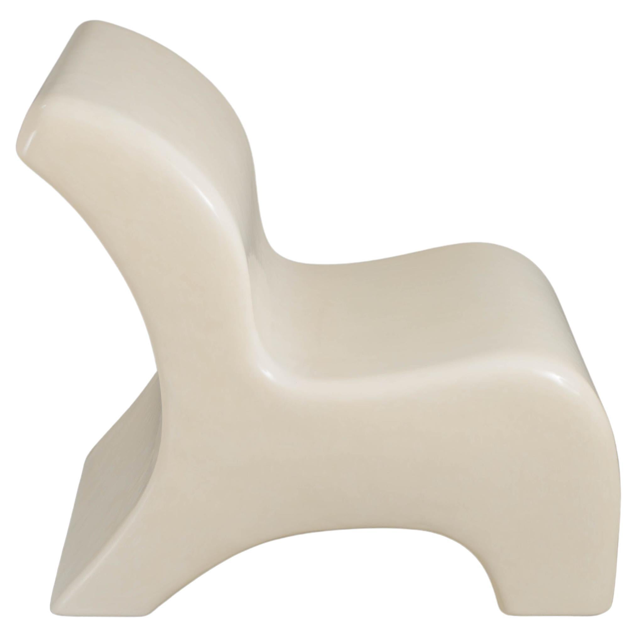 Chair, Cream Lacquer by Robert Kuo, Handmade, Limited Edition