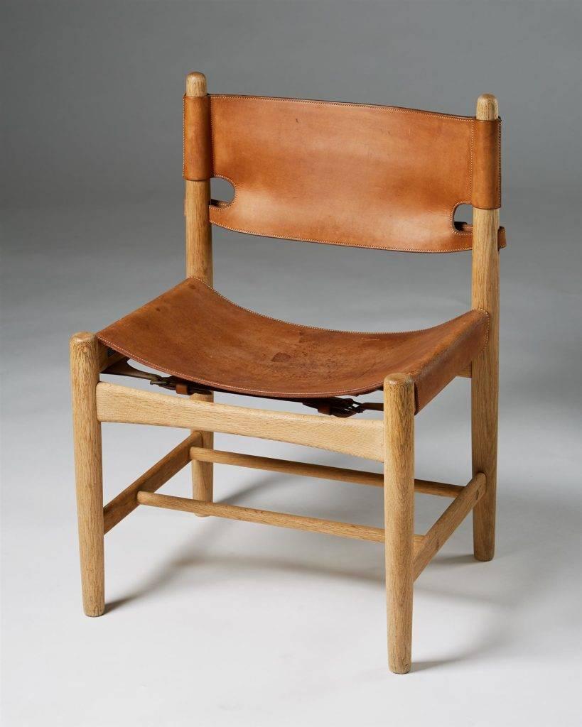 Leather Chair Designed by Børge Mogensen for Erhard Rasmussen, Denmark, 1940s